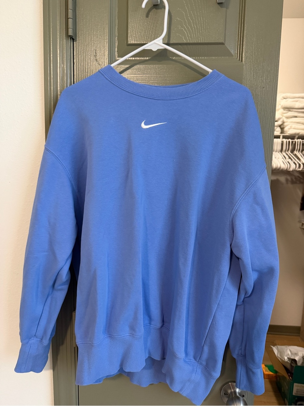 Nike Women’s Blue Swoosh Crewneck Sweatshirt